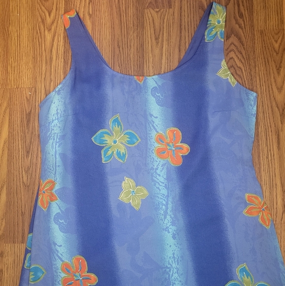 Vintage 80s Panache Floral Pleated Dress Blue Spring Size 14 Made in Canada A53 - Picture 2 of 15